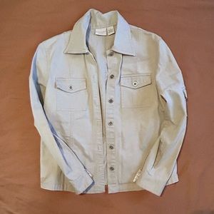 Sonoma Lifestyle Stretch Ivory Jean Jacket Womens Small